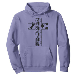 I Can Do All Things Through Soccer Christian Faith Gift Hoodie TS12 Violet Print Your Wear