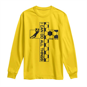 I Can Do All Things Through Soccer Christian Faith Gift Long Sleeve Shirt TS12 Daisy Print Your Wear