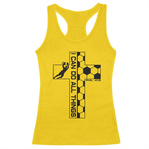 I Can Do All Things Through Soccer Christian Faith Gift Racerback Tank Top TS12 Daisy Print Your Wear