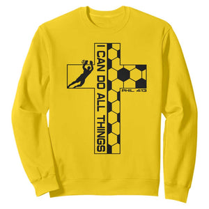 I Can Do All Things Through Soccer Christian Faith Gift Sweatshirt TS12 Daisy Print Your Wear