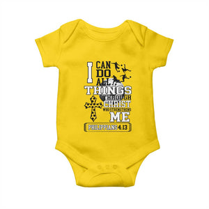 Soccer Christian Gift Baby Onesie I Can Do All Things Through Christ TS12 Daisy Print Your Wear