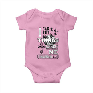 Soccer Christian Gift Baby Onesie I Can Do All Things Through Christ TS12 Light Pink Print Your Wear