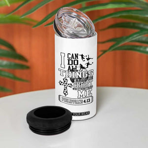 Soccer Christian Gift 4 in 1 Can Cooler Tumbler I Can Do All Things Through Christ TS12 Print Your Wear