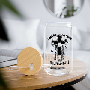 I Can Do All Things Through Christ Glass Can Christian Soccer Faith TS12 Print Your Wear