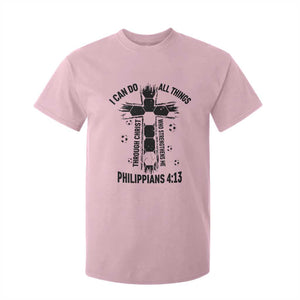 I Can Do All Things Through Christ T Shirt For Kid Christian Soccer Faith TS12 Light Pink Print Your Wear
