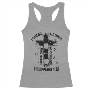 I Can Do All Things Through Christ Racerback Tank Top Christian Soccer Faith TS12 Sport Gray Print Your Wear