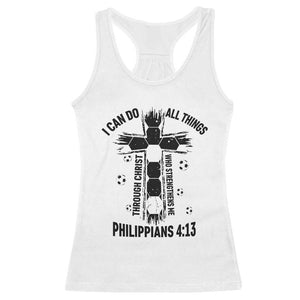 I Can Do All Things Through Christ Racerback Tank Top Christian Soccer Faith TS12 White Print Your Wear
