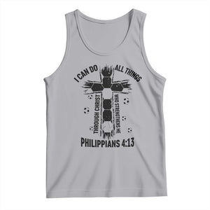 I Can Do All Things Through Christ Tank Top Christian Soccer Faith TS12 Athletic Heather Print Your Wear