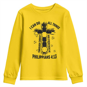 I Can Do All Things Through Christ Youth Sweatshirt Christian Soccer Faith TS12 Daisy Print Your Wear