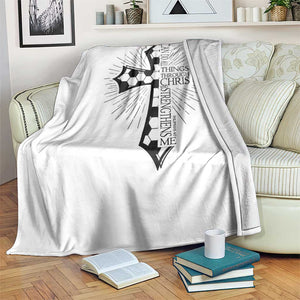I Can Do All Things Through Christ Throw Blanket Christian Soccer Cross Gift TS12 Print Your Wear