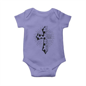 I Can Do All Things Through Christ Baby Onesie Christian Soccer Cross Gift TS12 Violet Print Your Wear