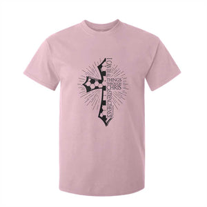 I Can Do All Things Through Christ T Shirt For Kid Christian Soccer Cross Gift TS12 Light Pink Print Your Wear