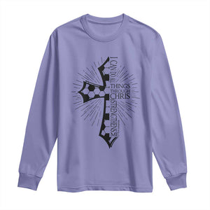 I Can Do All Things Through Christ Long Sleeve Shirt Christian Soccer Cross Gift TS12 Violet Print Your Wear