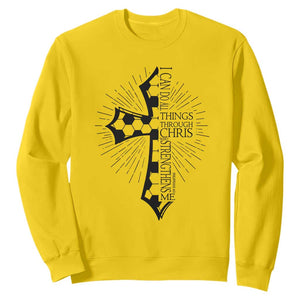 I Can Do All Things Through Christ Sweatshirt Christian Soccer Cross Gift TS12 Daisy Print Your Wear