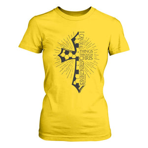 I Can Do All Things Through Christ T Shirt For Women Christian Soccer Cross Gift TS12 Daisy Print Your Wear