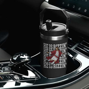 He Is Rizzin Flip Straw Tumbler Funny Christian Soccer Lover Gift TS12 Print Your Wear