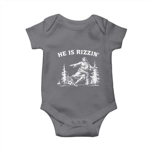He Is Rizzin Baby Onesie Christian Soccer Funny Gift For Believers TS12 Charcoal Print Your Wear
