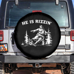 He Is Rizzin Spare Tire Cover Christian Soccer Funny Gift For Believers TS12 No hole Black Print Your Wear