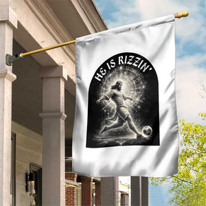 He Is Rizzin Garden Flag Funny Christian Faith Soccer Player Gift TS12 Print Your Wear