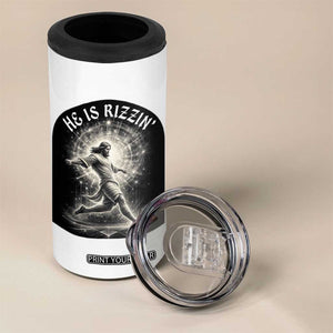 He Is Rizzin 4 in 1 Can Cooler Tumbler Funny Christian Faith Soccer Player Gift TS12 Print Your Wear