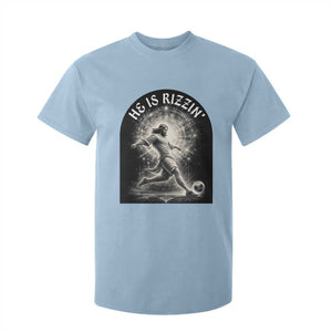He Is Rizzin T Shirt For Kid Funny Christian Faith Soccer Player Gift TS12 Light Blue Print Your Wear