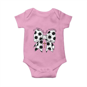 All I Need Is God Faith And Soccer Baby Onesie Christian Gift TS12 Light Pink Print Your Wear