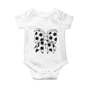 All I Need Is God Faith And Soccer Baby Onesie Christian Gift TS12 White Print Your Wear