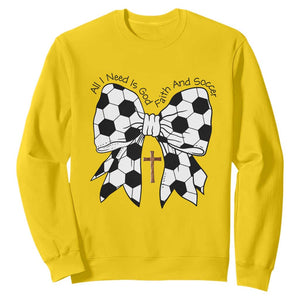 All I Need Is God Faith And Soccer Sweatshirt Christian Gift TS12 Daisy Print Your Wear