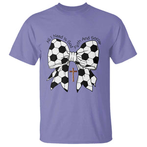 All I Need Is God Faith And Soccer T Shirt Christian Gift TS12 Violet Print Your Wear