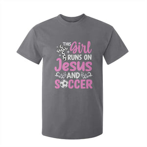 This Girl Runs On Jesus And Soccer T Shirt For Kid Christian Soccer Mom TS12 Charcoal Print Your Wear