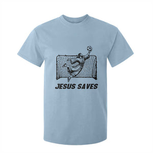 Jesus Saves T Shirt For Kid Funny Christian Soccer Goalie TS12 Light Blue Print Your Wear