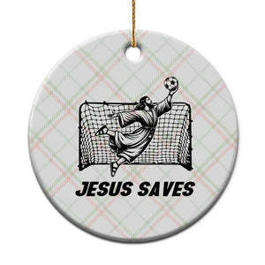 Jesus Saves Ceramic Ornament Funny Christian Soccer Goalie TS12 1pc Christmas Plaid Print Your Wear