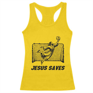 Jesus Saves Racerback Tank Top Funny Christian Soccer Goalie TS12 Daisy Print Your Wear