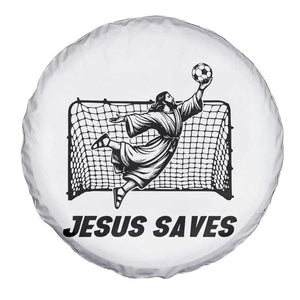 Jesus Saves Spare Tire Cover Funny Christian Soccer Goalie TS12 Print Your Wear