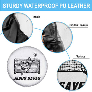 Jesus Saves Spare Tire Cover Funny Christian Soccer Goalie TS12 Print Your Wear