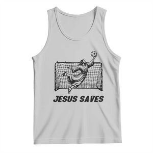 Jesus Saves Tank Top Funny Christian Soccer Goalie TS12 Ash Print Your Wear