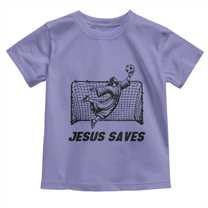 Jesus Saves Toddler T Shirt Funny Christian Soccer Goalie TS12 Violet Print Your Wear