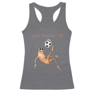 Funny Marcus The Worm Soccer Lover Racerback Tank Top Just Kickin It TS12 Charcoal Print Your Wear