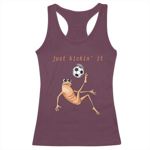 Funny Marcus The Worm Soccer Lover Racerback Tank Top Just Kickin It TS12 Maroon Print Your Wear