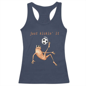 Funny Marcus The Worm Soccer Lover Racerback Tank Top Just Kickin It TS12 Navy Print Your Wear