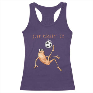 Funny Marcus The Worm Soccer Lover Racerback Tank Top Just Kickin It TS12 Purple Print Your Wear