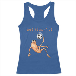 Funny Marcus The Worm Soccer Lover Racerback Tank Top Just Kickin It TS12 Royal Blue Print Your Wear