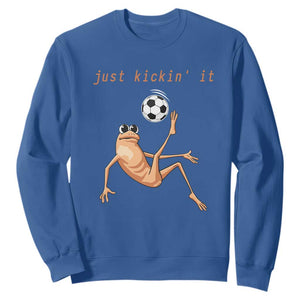 Funny Marcus The Worm Soccer Lover Sweatshirt Just Kickin It TS12 Royal Blue Print Your Wear