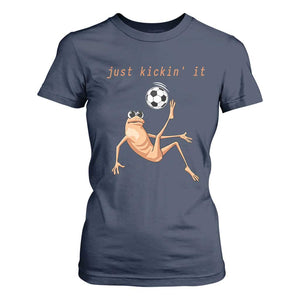 Funny Marcus The Worm Soccer Lover T Shirt For Women Just Kickin It TS12 Navy Print Your Wear
