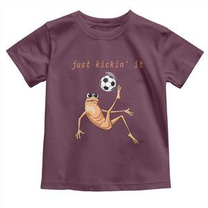 Funny Marcus The Worm Soccer Lover Toddler T Shirt Just Kickin It TS12 Maroon Print Your Wear