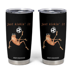 Funny Marcus The Worm Soccer Lover Tumbler Cup Just Kickin It TS12 Black Print Your Wear
