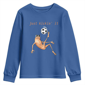 Funny Marcus The Worm Soccer Lover Youth Sweatshirt Just Kickin It TS12 Royal Blue Print Your Wear
