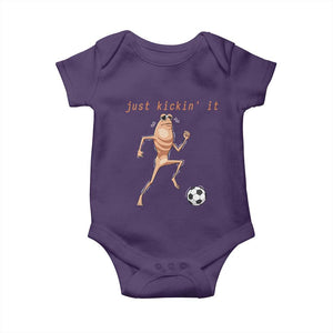 Just Kickin It Baby Onesie Funny Marcus The Worm Soccer Meme TS12 Purple Print Your Wear