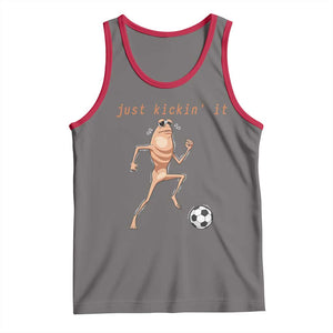 Just Kickin It Tank Top Funny Marcus The Worm Soccer Meme TS12 Deep Heather Red Print Your Wear