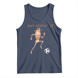 Just Kickin It Tank Top Funny Marcus The Worm Soccer Meme TS12 Navy Print Your Wear